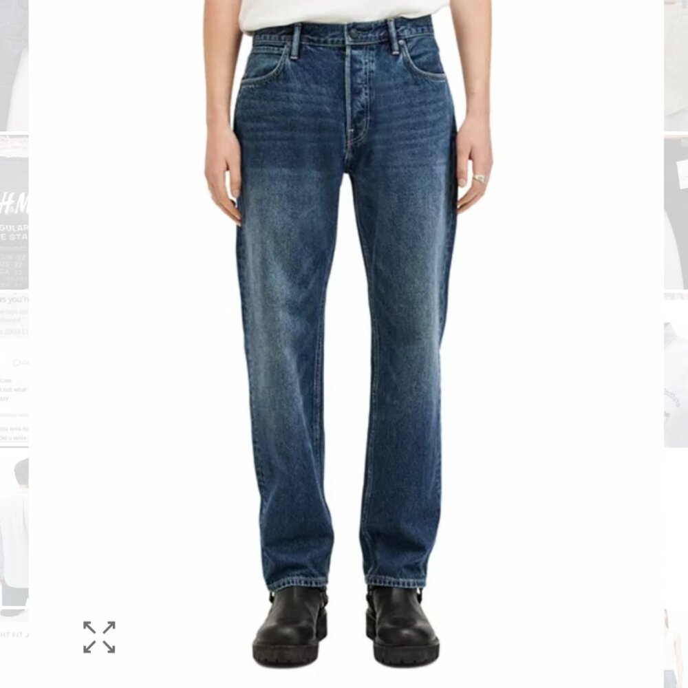 All Saints Straight Leg Dark Wash Jeans in L32 W32